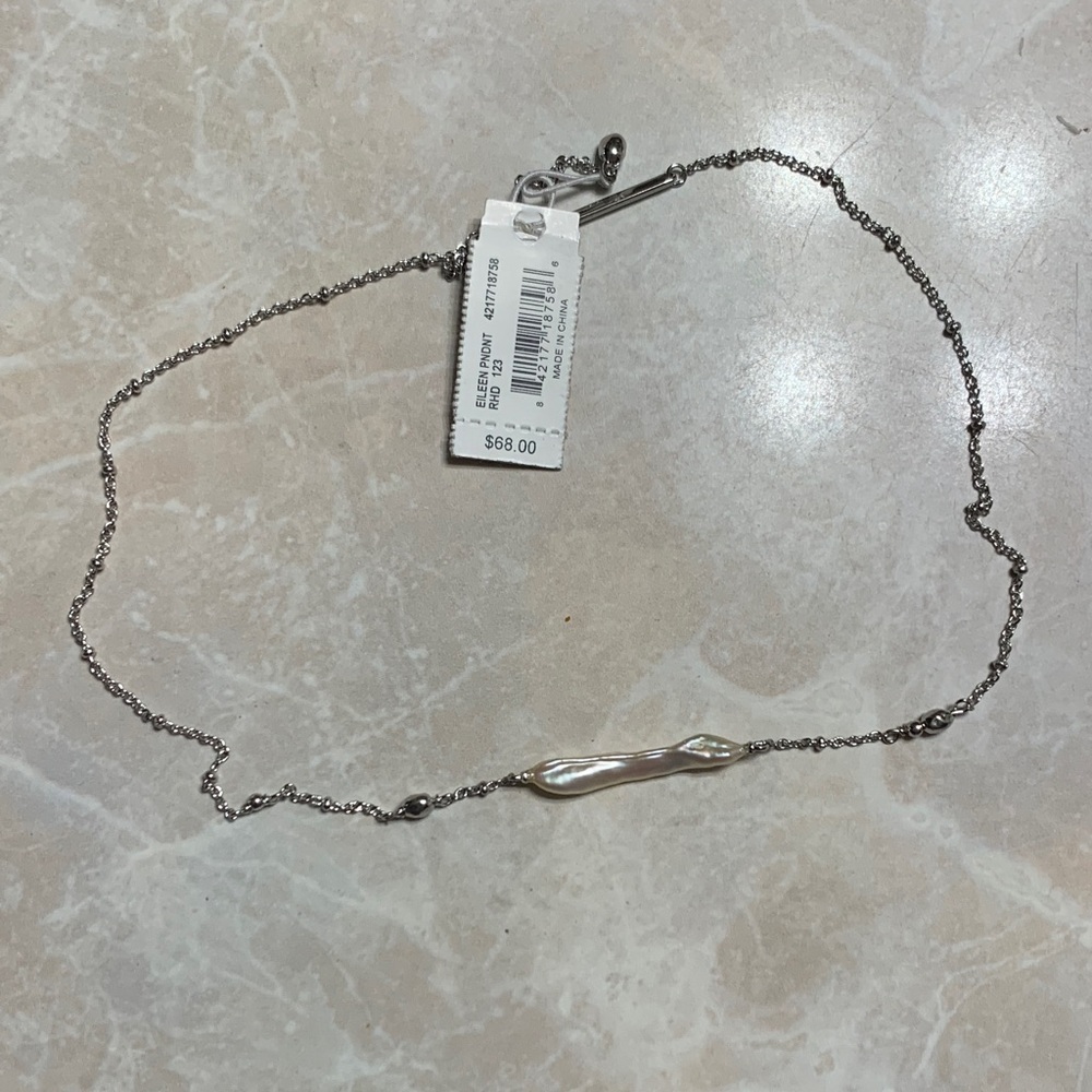 Kendra Scott Silver Necklace with Pearl Accent